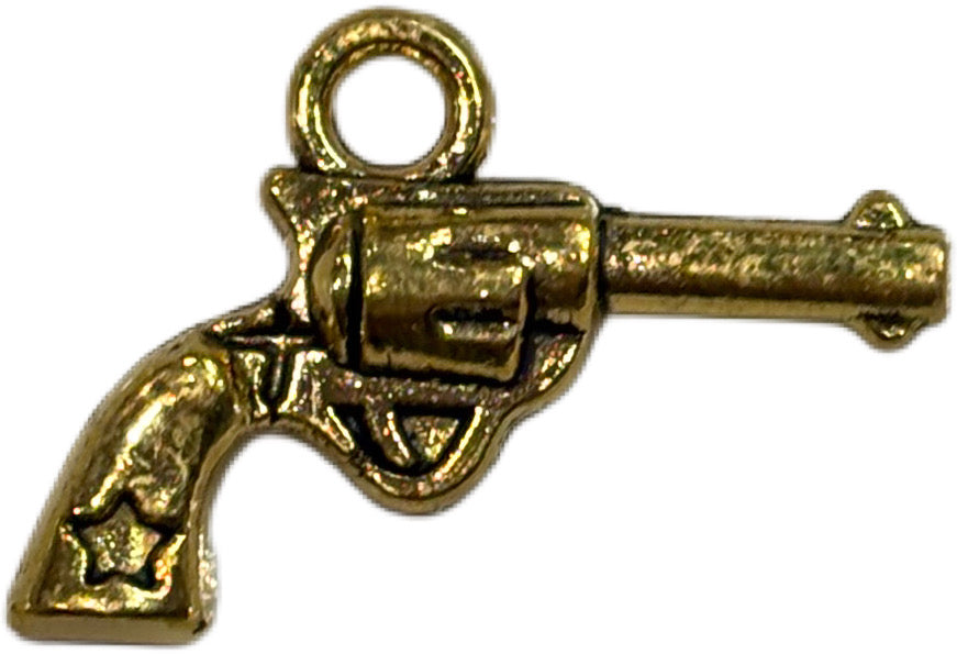 Gold Western Gun Charm