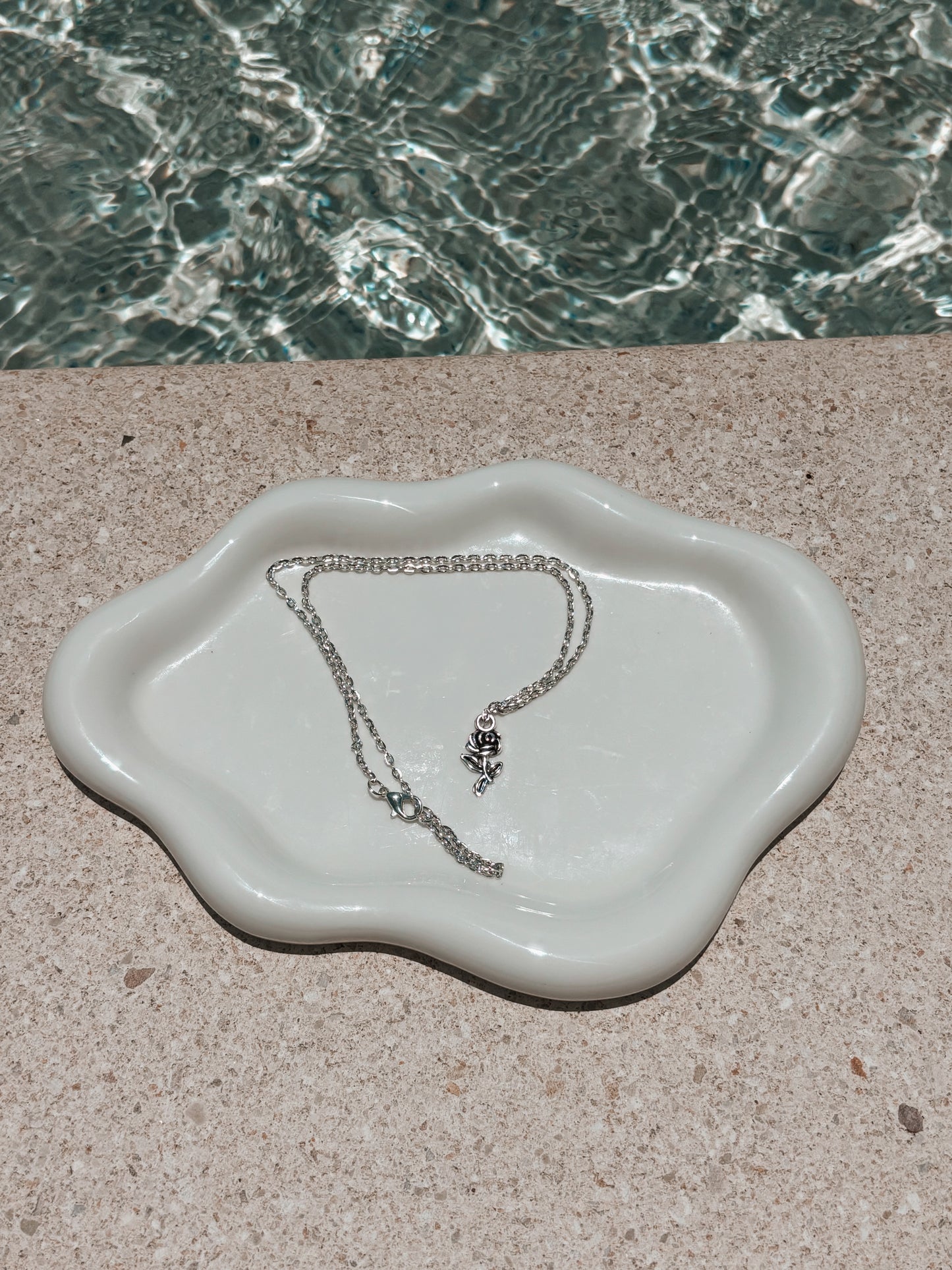 Silver Rose Necklace