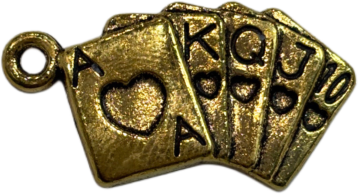 Gold Playing Cards Charm