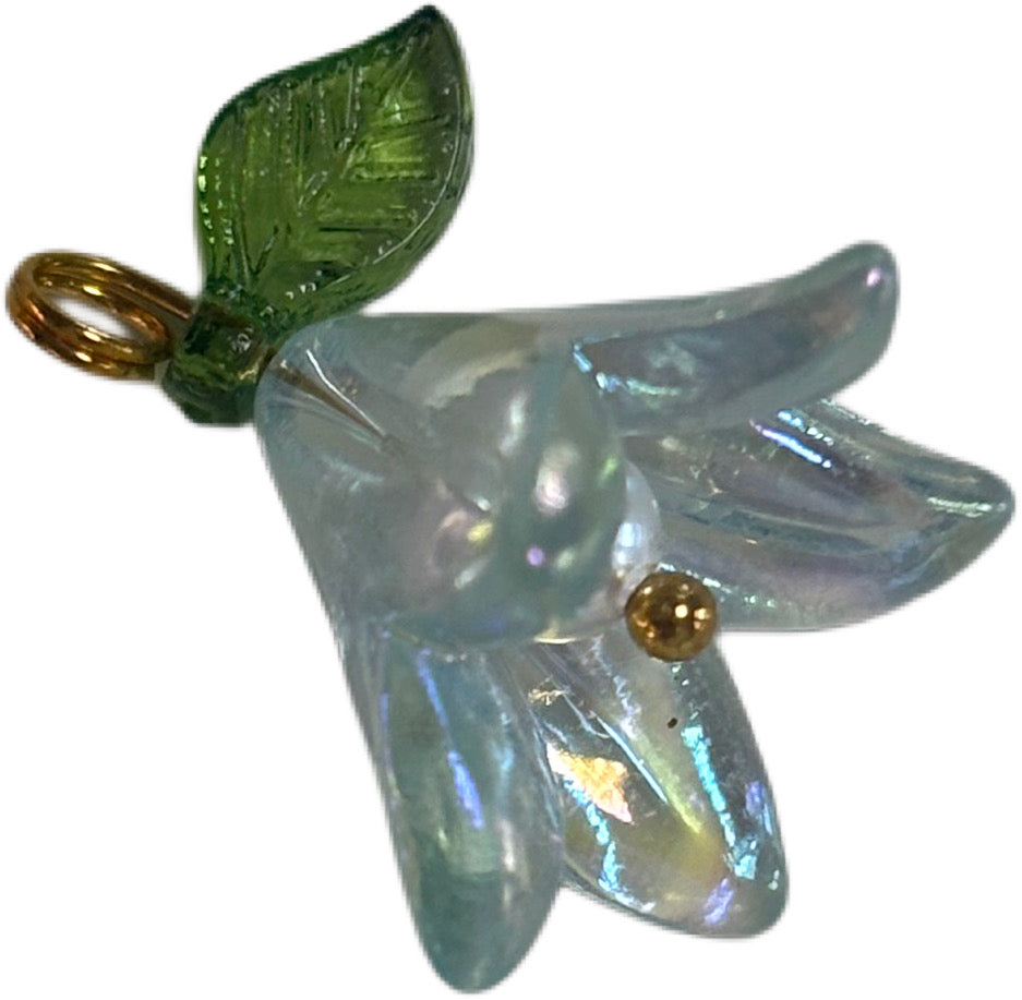 Gold White Metallic Flower Charm