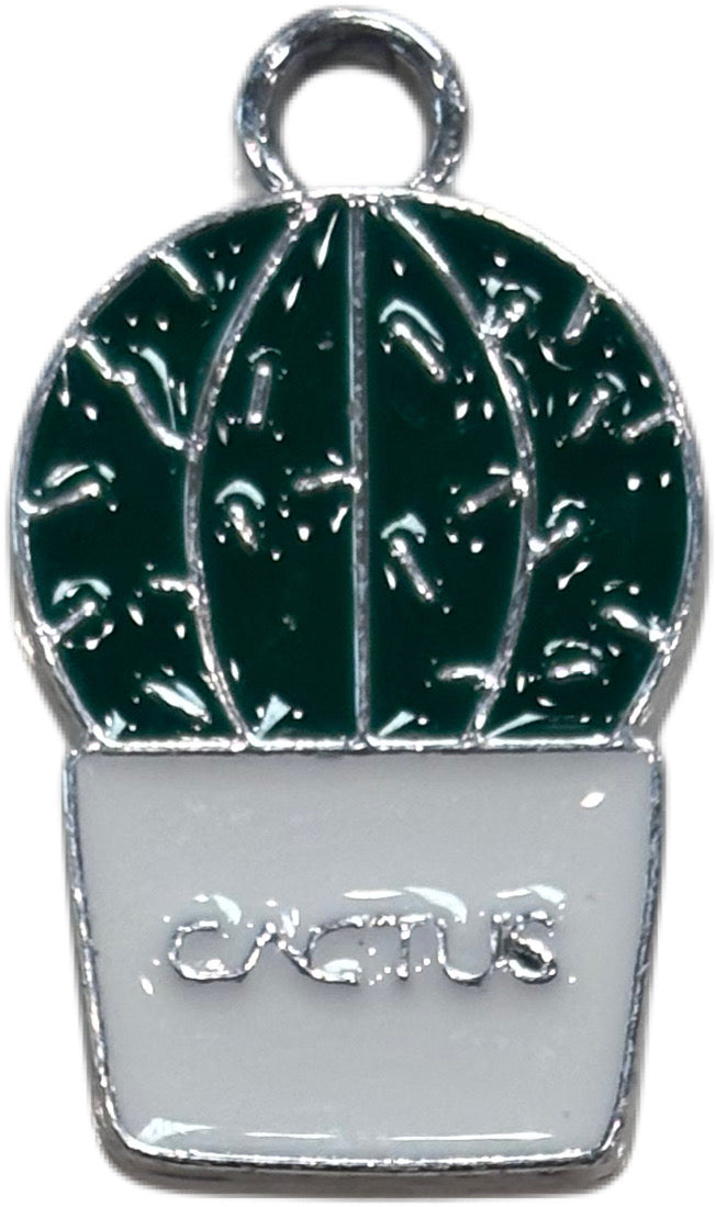 Silver Cactus Charm