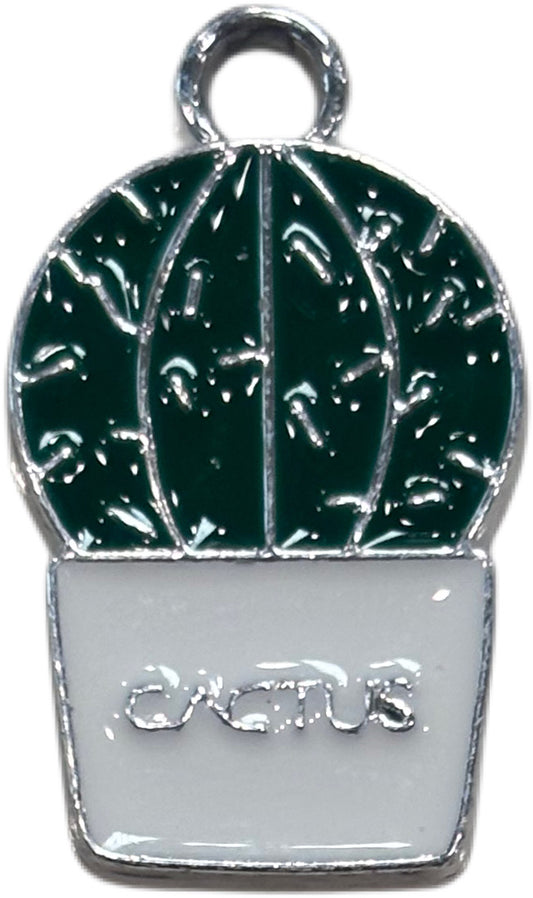 Silver Cactus Charm
