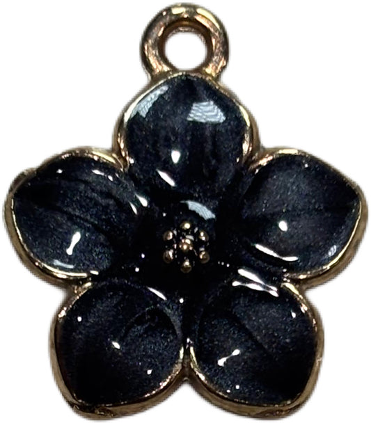 Gold Glitter Black Flower