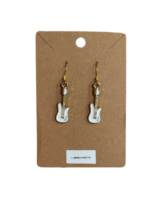 Gold Guitar Earrings