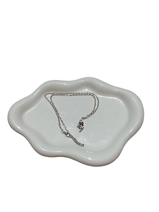 Silver Rose Necklace