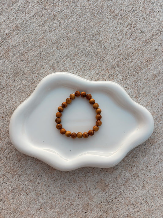 Men’s Amber Colored Wood Bracelet