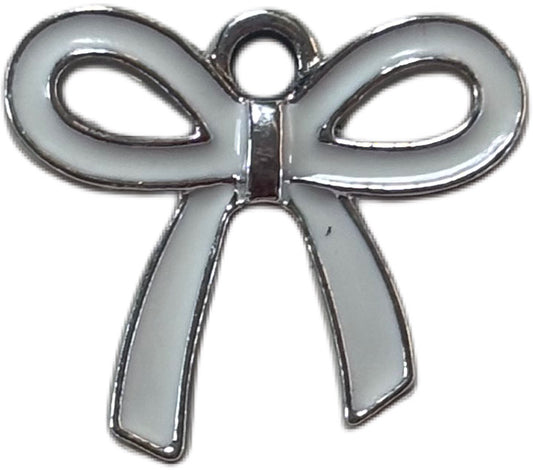 Silver White Bow Charm
