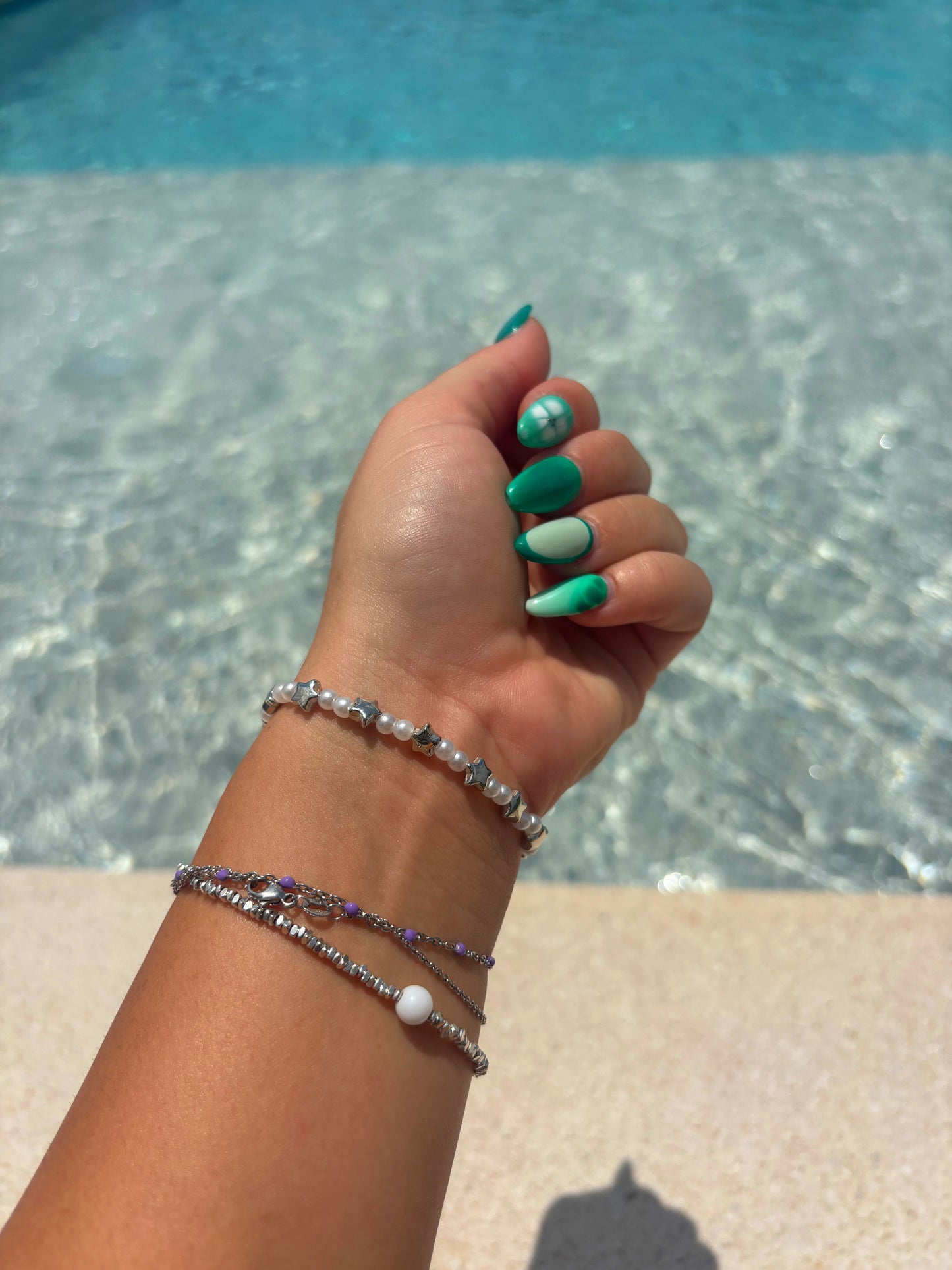 Silver Shell With Stars Bracelet