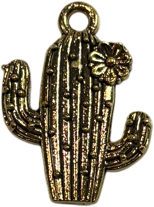 Gold Flower Cactus Charm