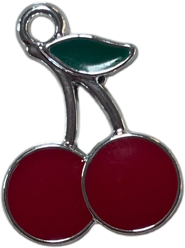 Silver Cherry Charm