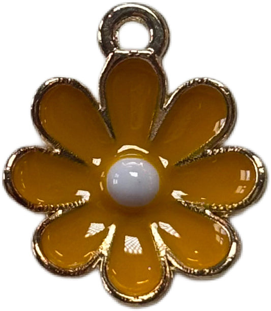 Gold Yellow Flower Charm