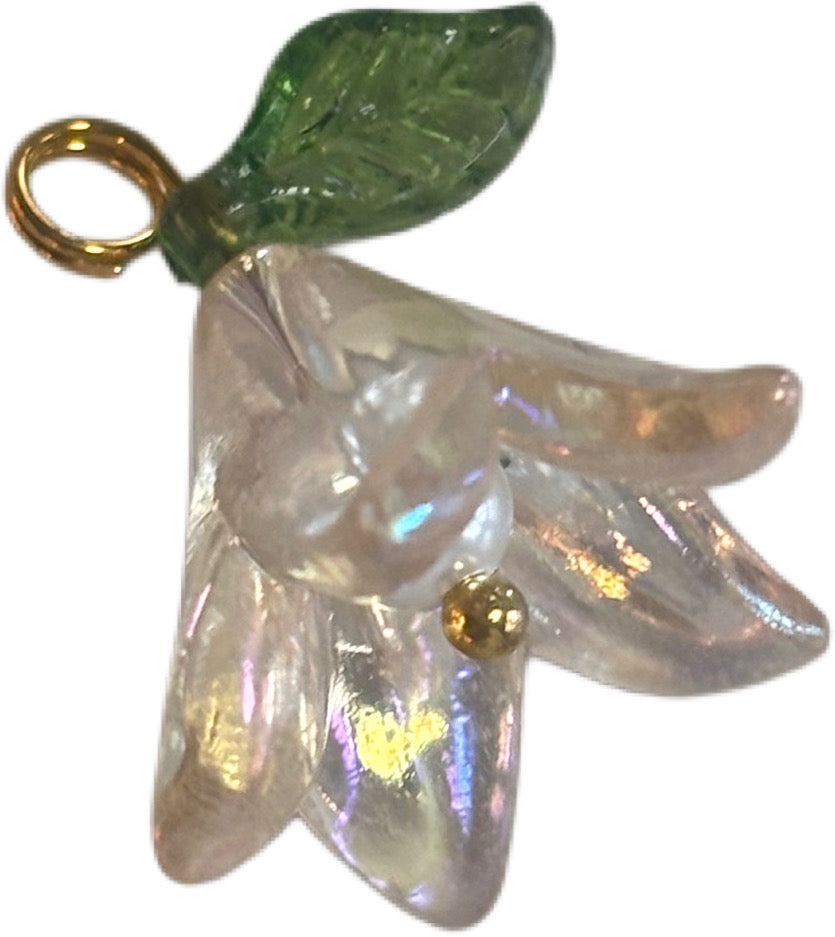 Gold Clear Metallic Flower Charm