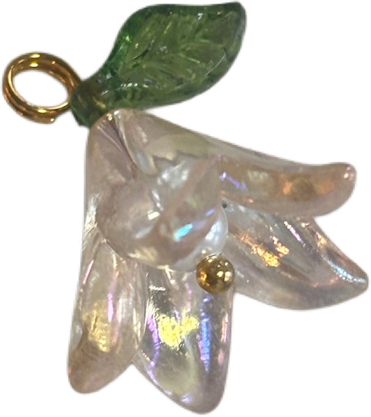 Gold Clear Metallic Flower Charm