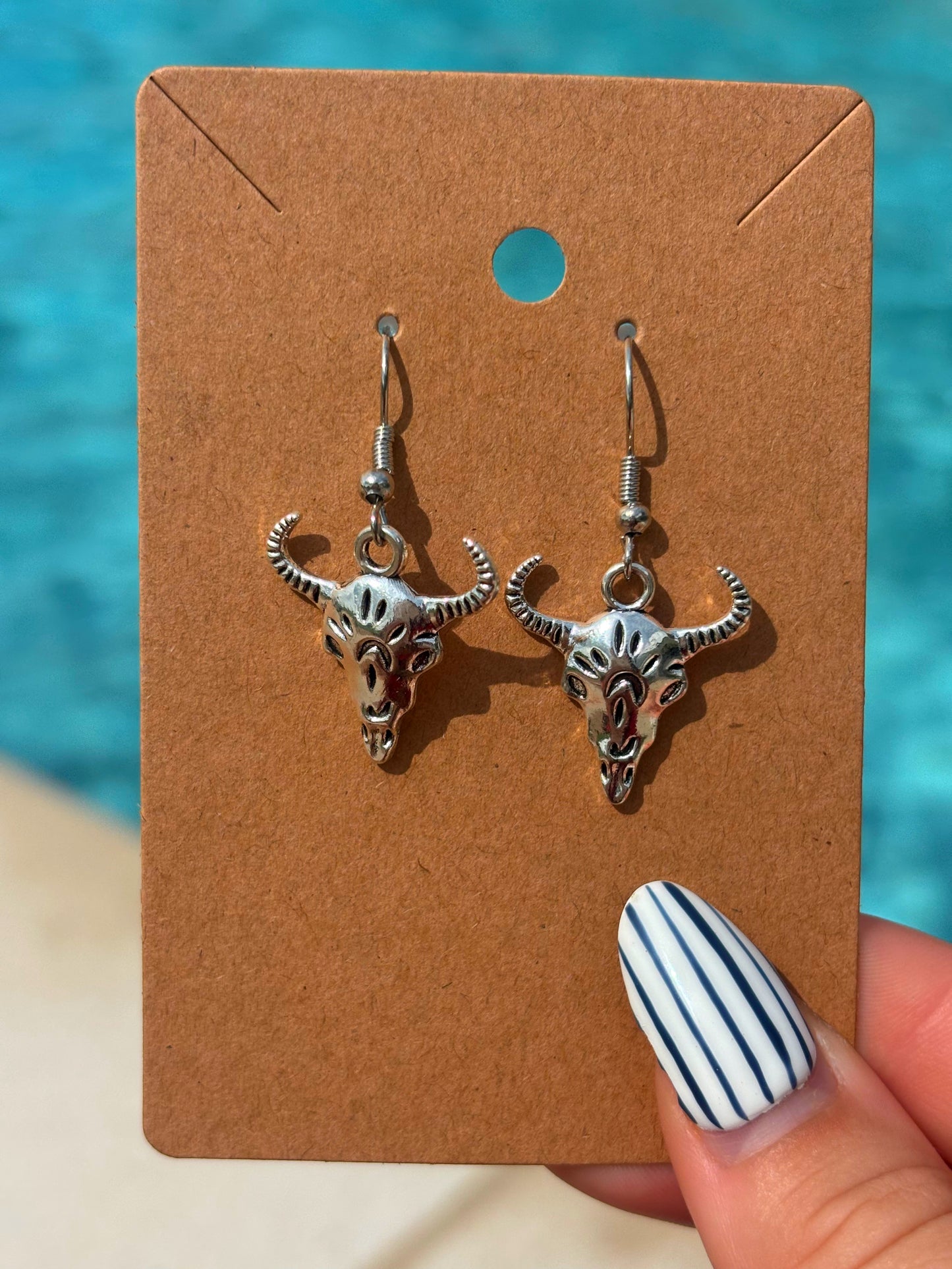Western Large Longhorn Earrings