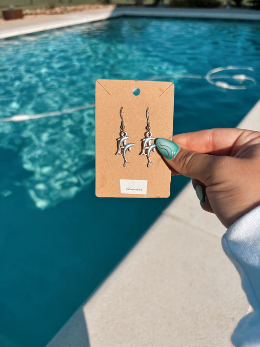 Silver Dolphin Earrings