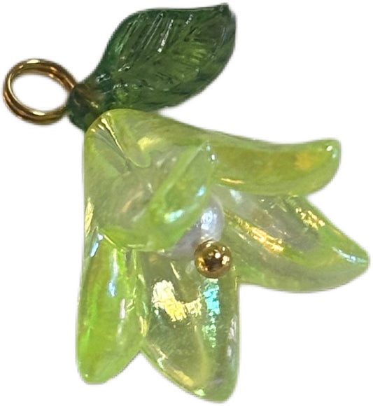 Gold Yellow Metallic Flower Charm