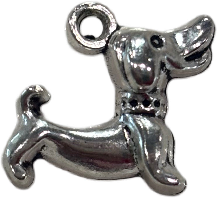 Silver Dog Charm