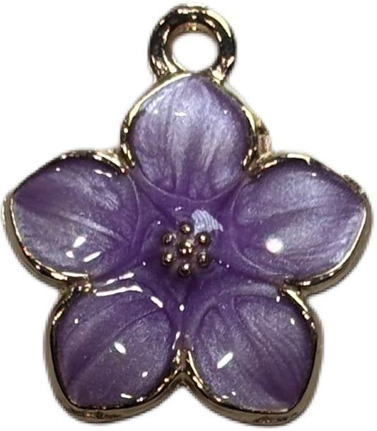 Gold Glitter Purple Charm