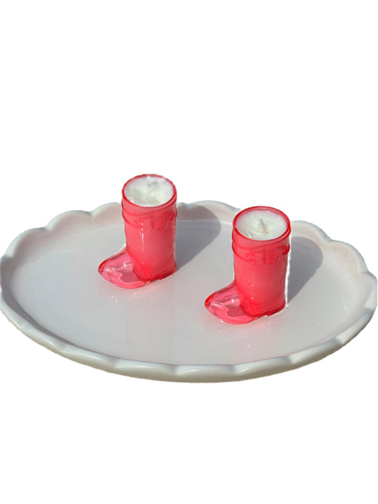 Cowgirl Boot Candle Decor
